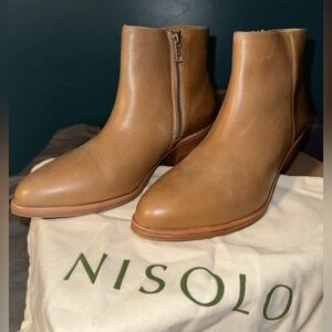 Nisolo Marisa Leather Bootie in Almond NIB
